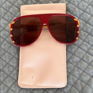 Chloe Red and Yellow Sunglasses